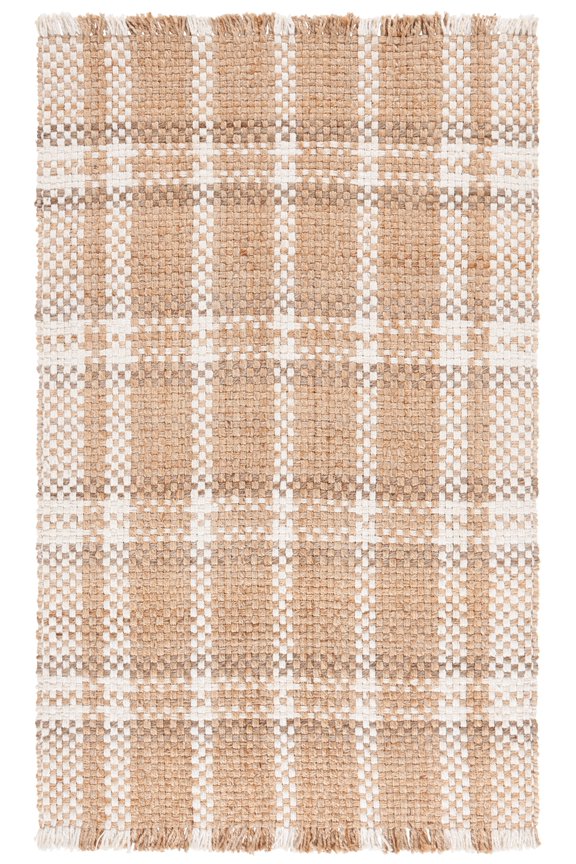 Natural Fiber Hudson Geometric Area Rug, Natural/Bleach, 6' x 9'