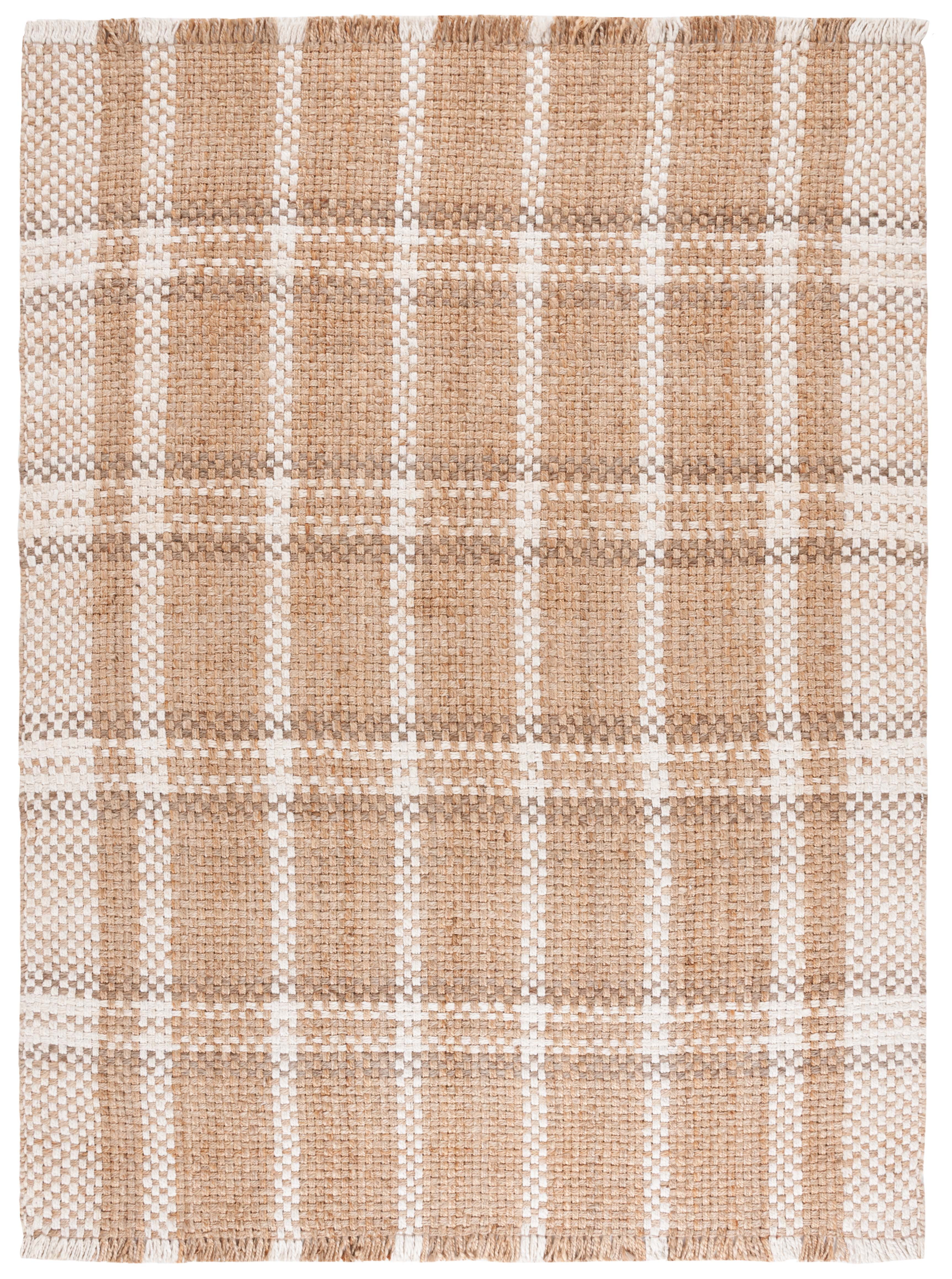 SAFAVIEH Natural Fiber Hudson Geometric Area Rug, Natural/Bleach, 8' x 10'
