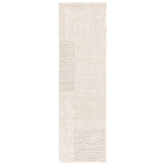 SAFAVIEH Natural Fiber Iacopo Solid Runner Rug, Bleach/Ivory, 2'3" x 8'