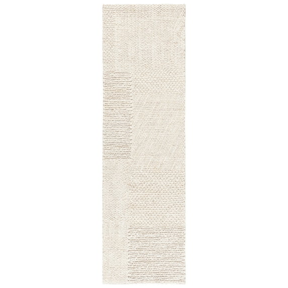 SAFAVIEH Natural Fiber Iacopo Solid Runner Rug, Bleach/Ivory, 2'3" x 8'