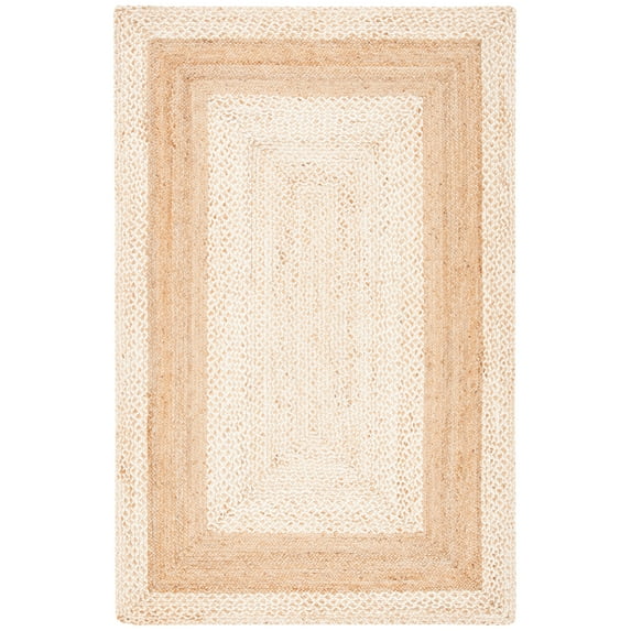 SAFAVIEH Natural Fiber Ibrahim Bordered Area Rug, Natural, 3' x 5'