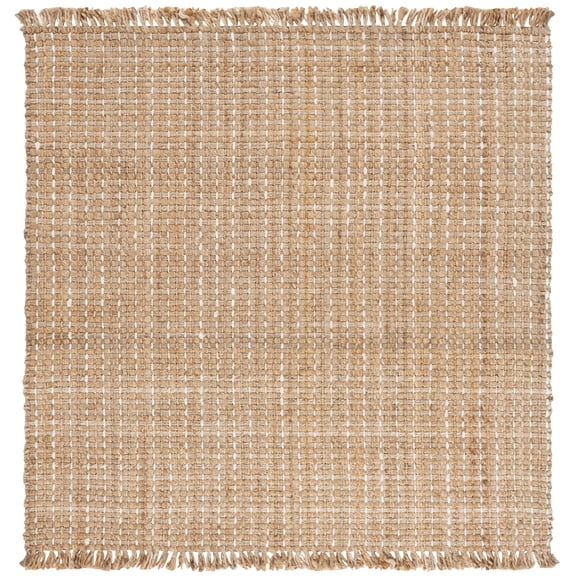 SAFAVIEH Natural Fiber Ilarion Solid Area Rug, Natural/Bleach, 6' x 6' Square