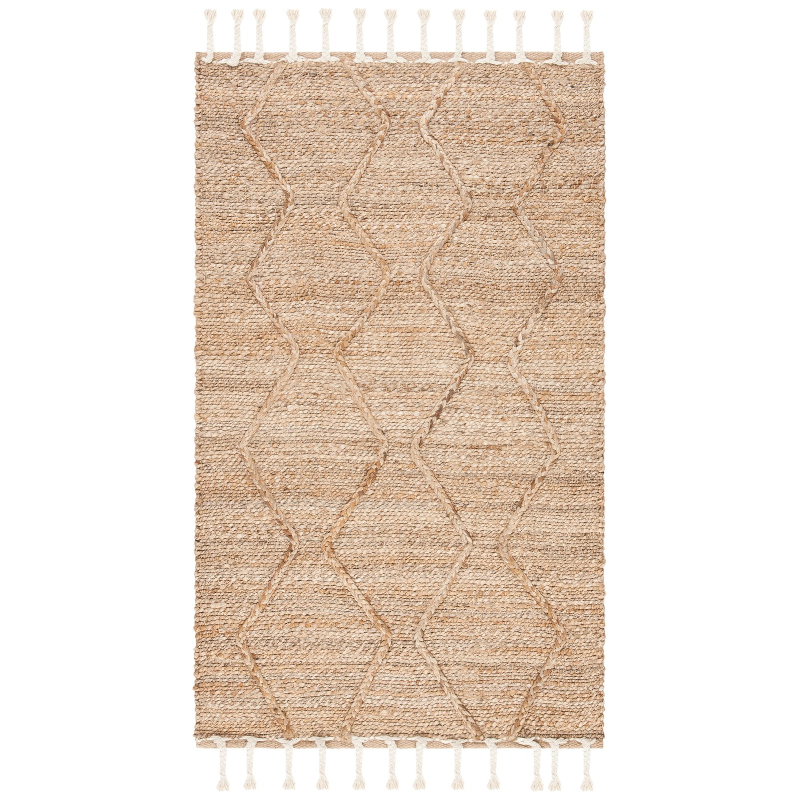 SAFAVIEH Natural Fiber Ilija Geometric Jute Runner Rug, Natural, 2'6" x 8'