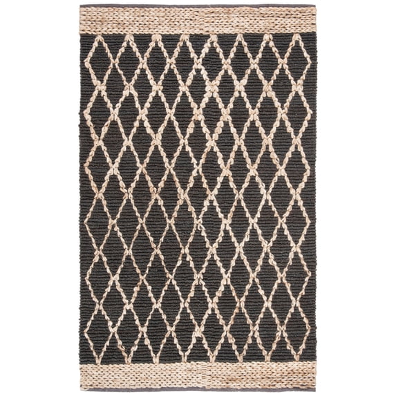 SAFAVIEH Natural Fiber Ingram Geometric Area Rug, 9' x 12', Charcoal