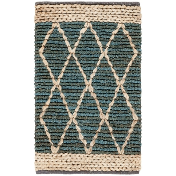 SAFAVIEH Natural Fiber Ingram Geometric Area Rug, Blue, 2' x 3'