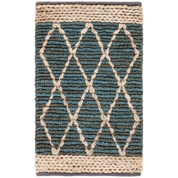 SAFAVIEH Natural Fiber Ingram Geometric Area Rug, Blue, 3' x 5'