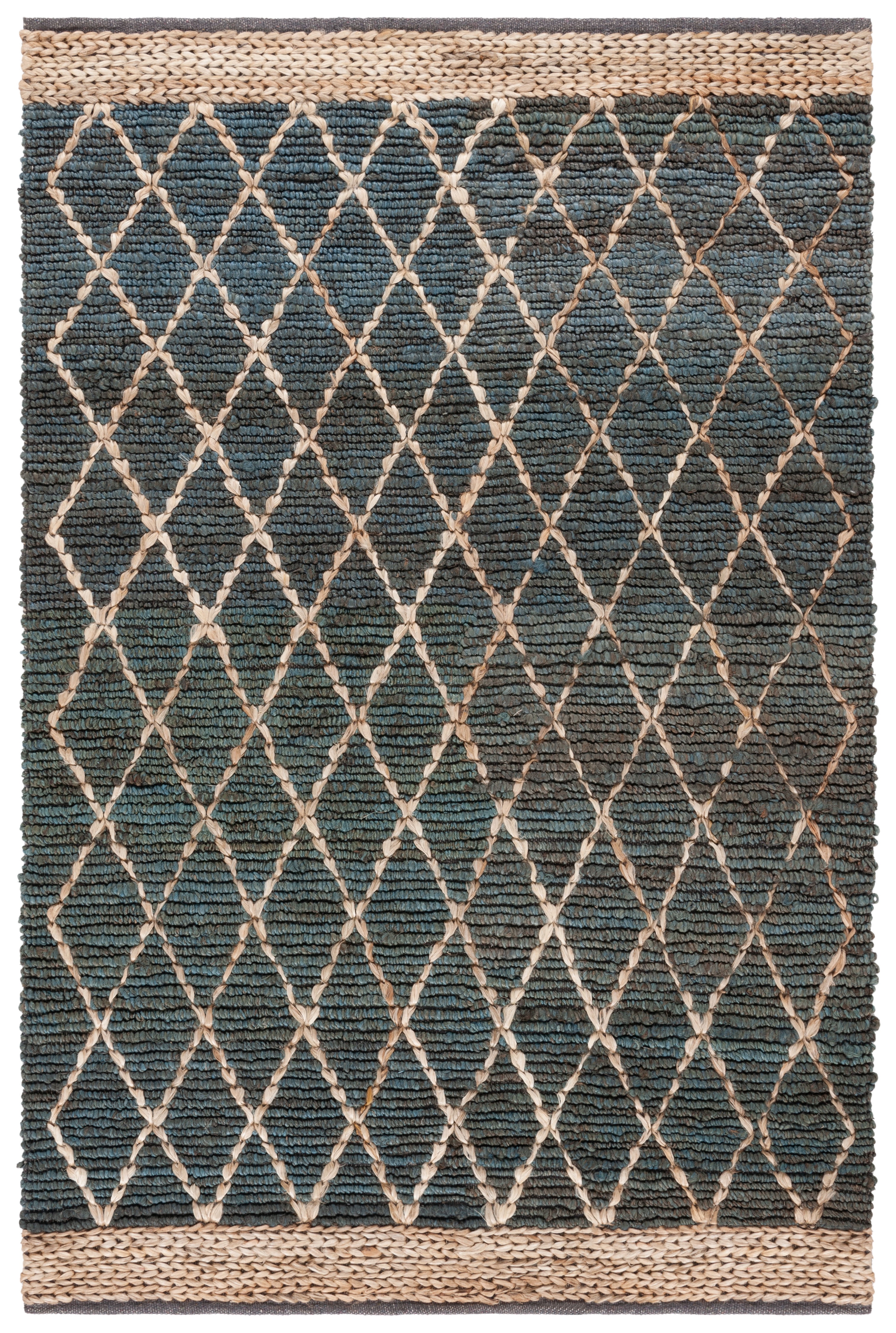 SAFAVIEH Natural Fiber Ingram Geometric Area Rug, Blue, 4' x 6'