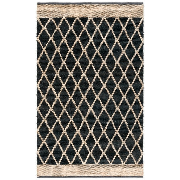 SAFAVIEH Natural Fiber Ingram Geometric Area Rug, Charcoal, 5' x 8'