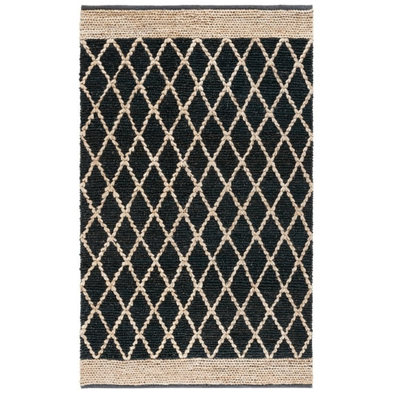 SAFAVIEH Natural Fiber Ingram Geometric Area Rug, Charcoal, 6' x 9'