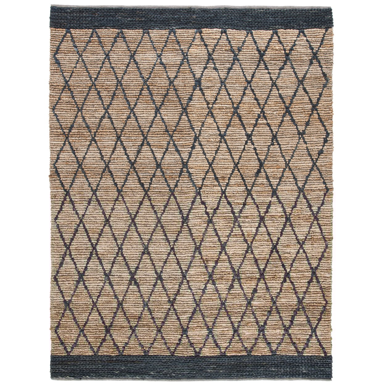 SAFAVIEH Natural Fiber Ingram Geometric Area Rug, Natural/Black, 6' x 9'