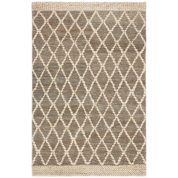 SAFAVIEH Natural Fiber Ingram Geometric Area Rug, Natural/Grey, 6' x 9'