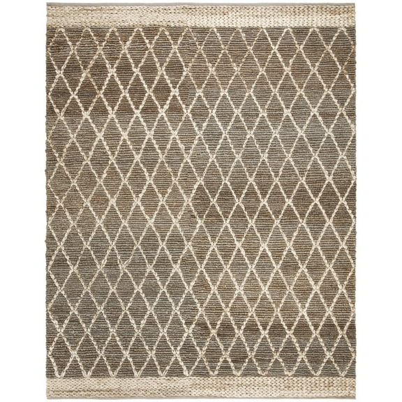 SAFAVIEH Natural Fiber Ingram Geometric Area Rug, Natural/Grey, 9' x 12'