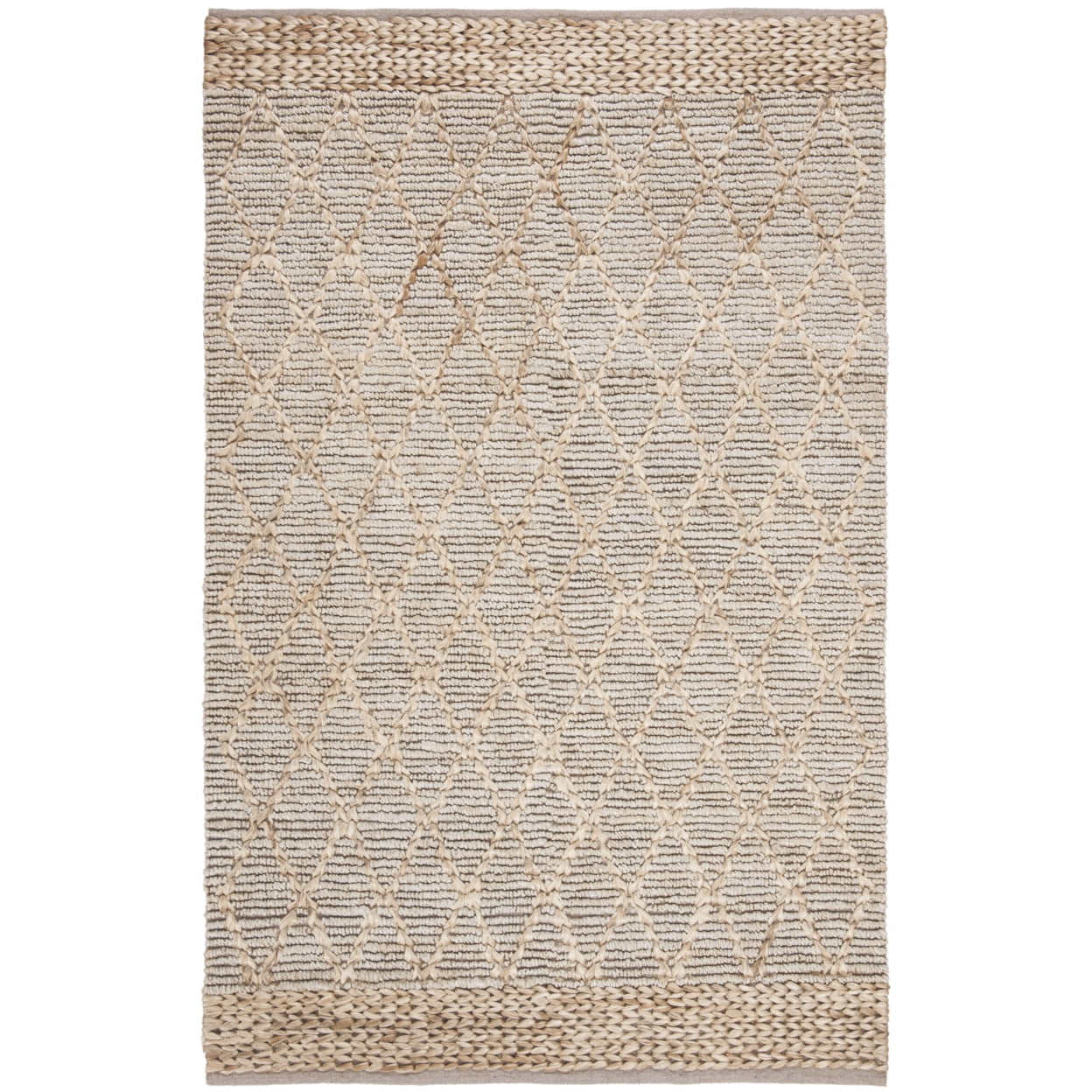 SAFAVIEH Natural Fiber Ingram Geometric Area Rug, Silver, 5' x 8'