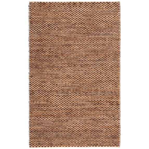 SAFAVIEH Natural Fiber Isador Abstract Area Rug, Natural/Dark Brown, 4' x 6'