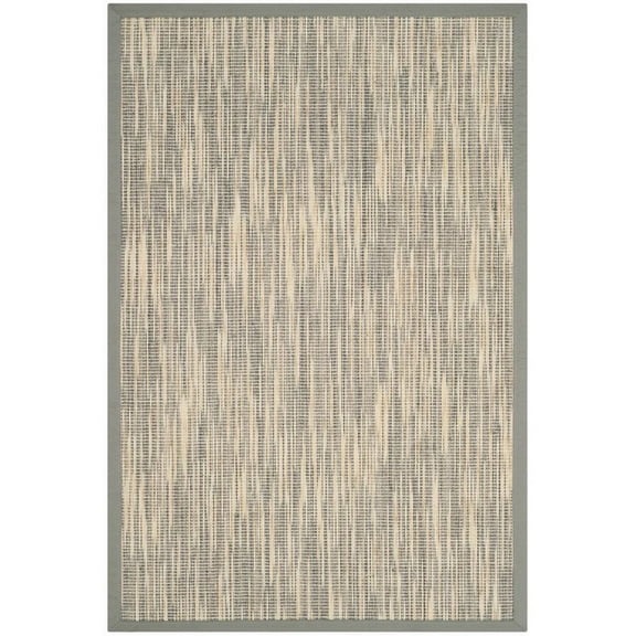 SAFAVIEH Natural Fiber Issam Border Area Rug, Natural/Grey, 4' x 6'