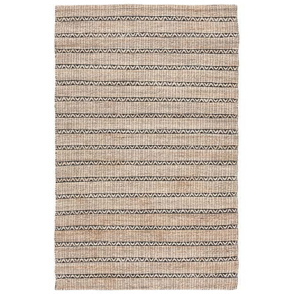 SAFAVIEH Natural Fiber Jack Striped Area Rug, Black/Natural, 4' x 6'