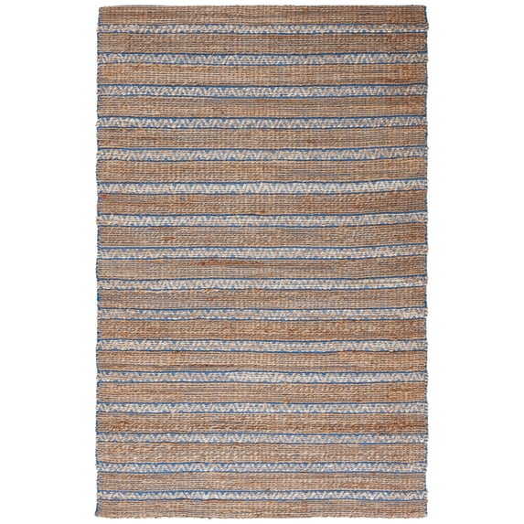 SAFAVIEH Natural Fiber Jack Striped Area Rug, Blue/Natural, 10' x 14'