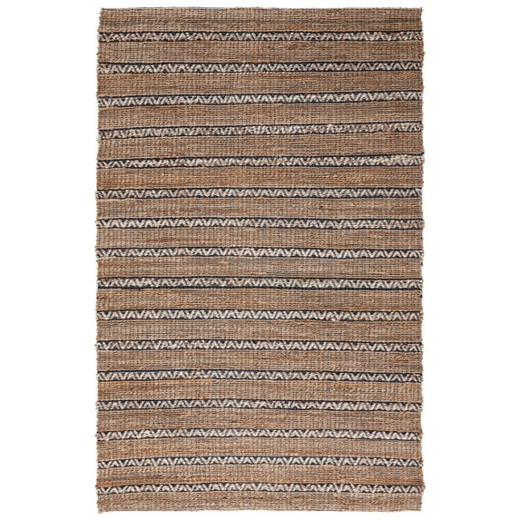 SAFAVIEH Natural Fiber Jack Striped Area Rug, Navy/Natural, 6' x 9'