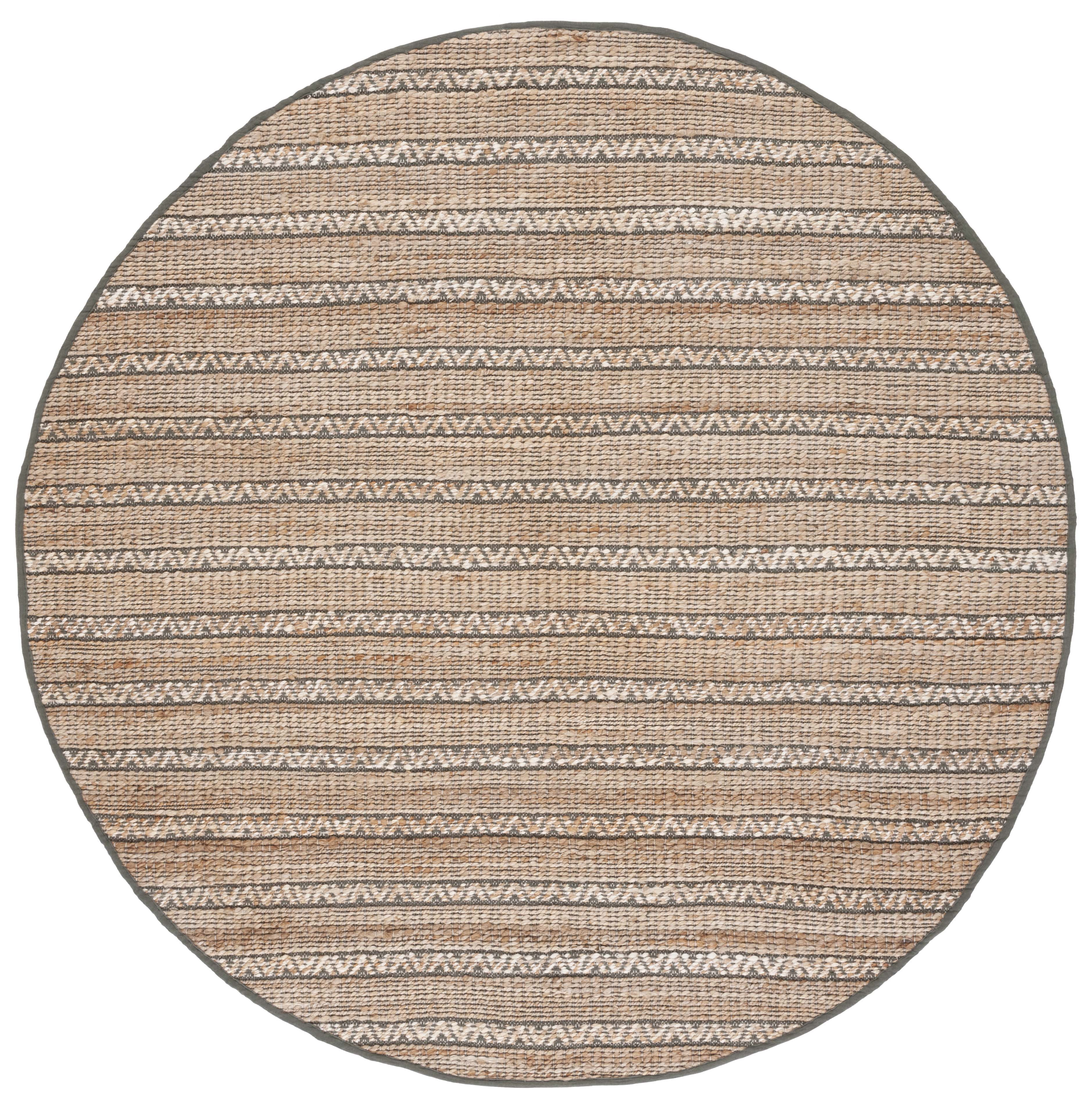 SAFAVIEH Natural Fiber Jack Striped Area Rug, Olive/Natural, 7' x 7 ...