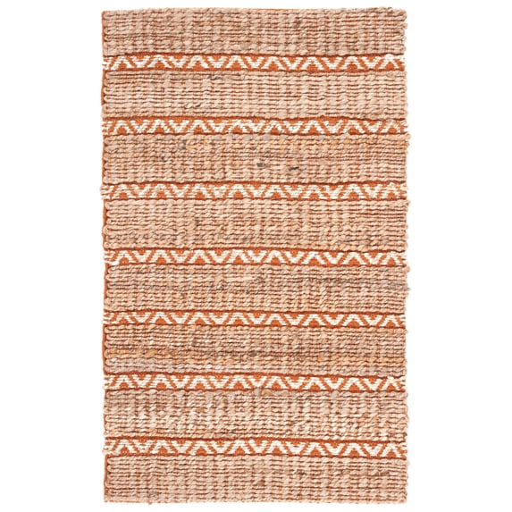 SAFAVIEH Natural Fiber Jack Striped Area Rug, Rust/Natural, 4' x 6'