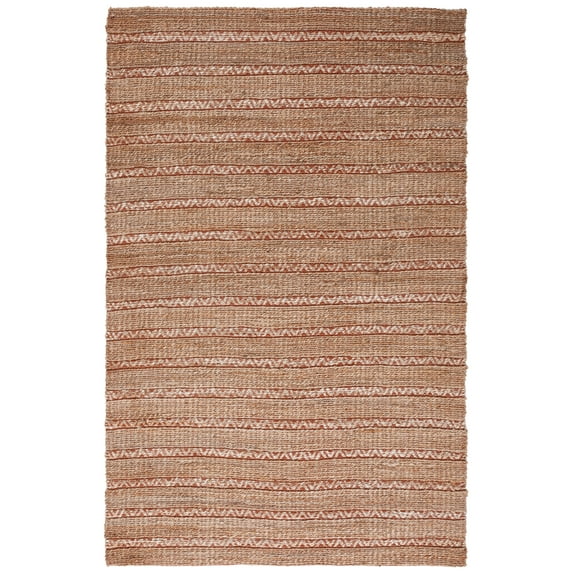 SAFAVIEH Natural Fiber Jack Striped Area Rug, Rust/Natural, 8' x 10'