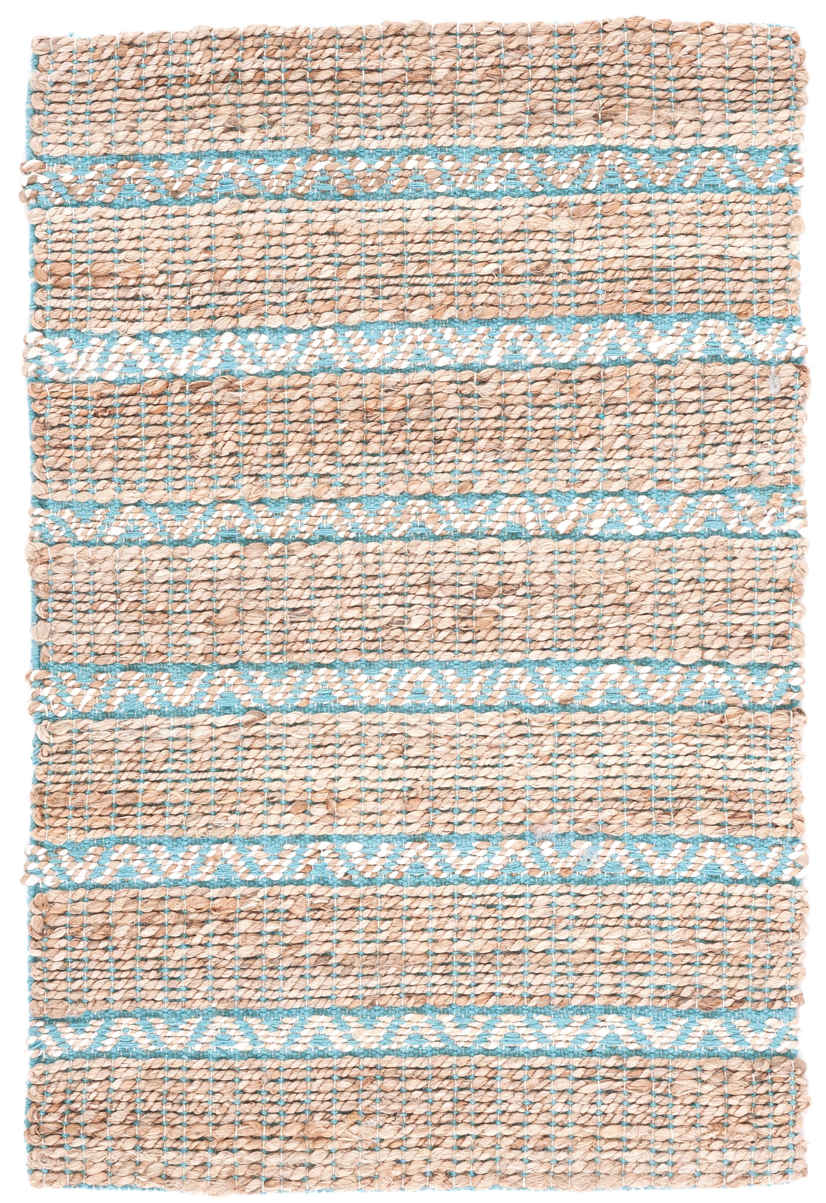 SAFAVIEH Natural Fiber Jack Striped Area Rug, Teal/Natural, 3' x 5 ...
