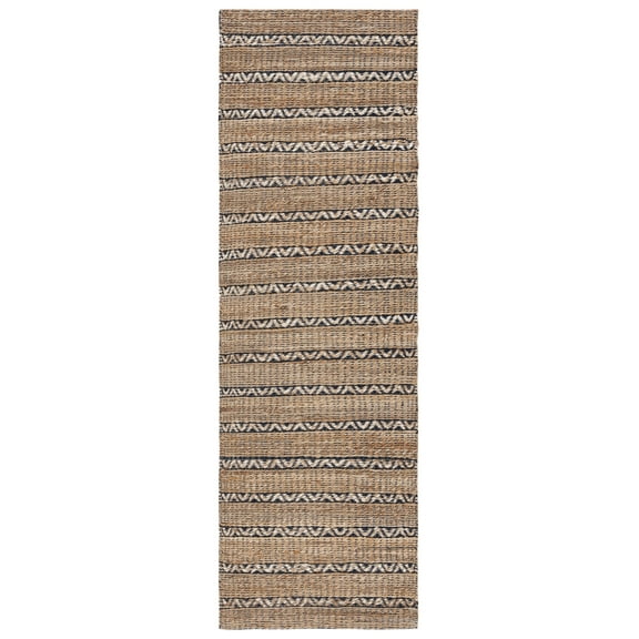 SAFAVIEH Natural Fiber Jack Striped Runner Rug, Navy/Natural, 2'3" x 8'
