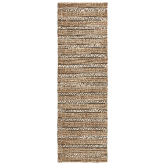 SAFAVIEH Natural Fiber Jack Striped Runner Rug, Olive/Natural, 2'3" x 8'
