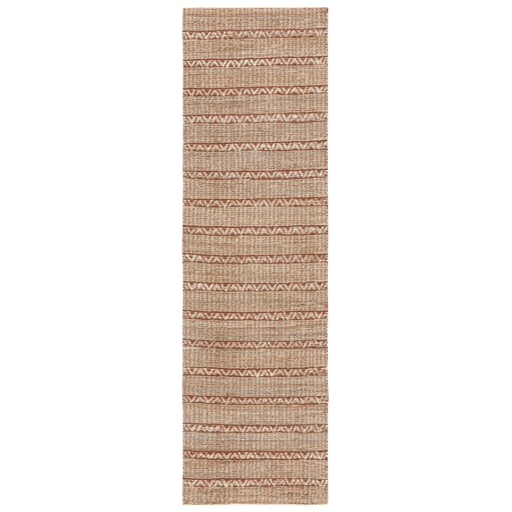SAFAVIEH Natural Fiber Jack Striped Runner Rug, Rust/Natural, 2'3" x 8'