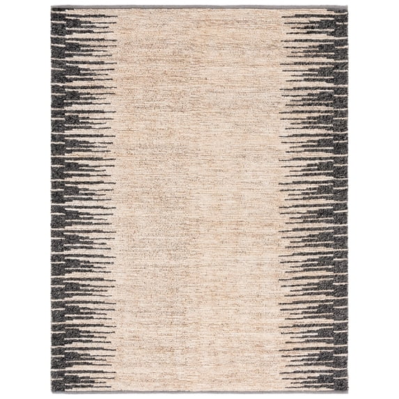 SAFAVIEH Natural Fiber Jake Abstract Area Rug, Bleach/Black, 8' x 10'