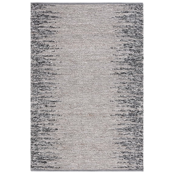 SAFAVIEH Natural Fiber Jake Abstract Area Rug, Grey/Black, 4' x 6'