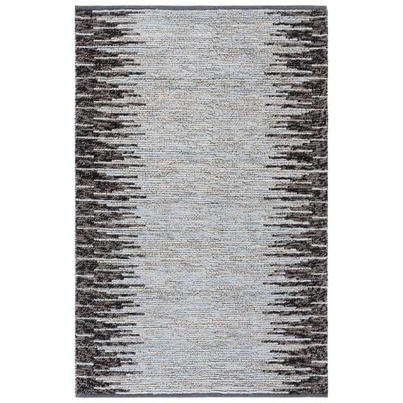 SAFAVIEH Natural Fiber Jake Abstract Area Rug, Light Blue/Black, 6' x 9'