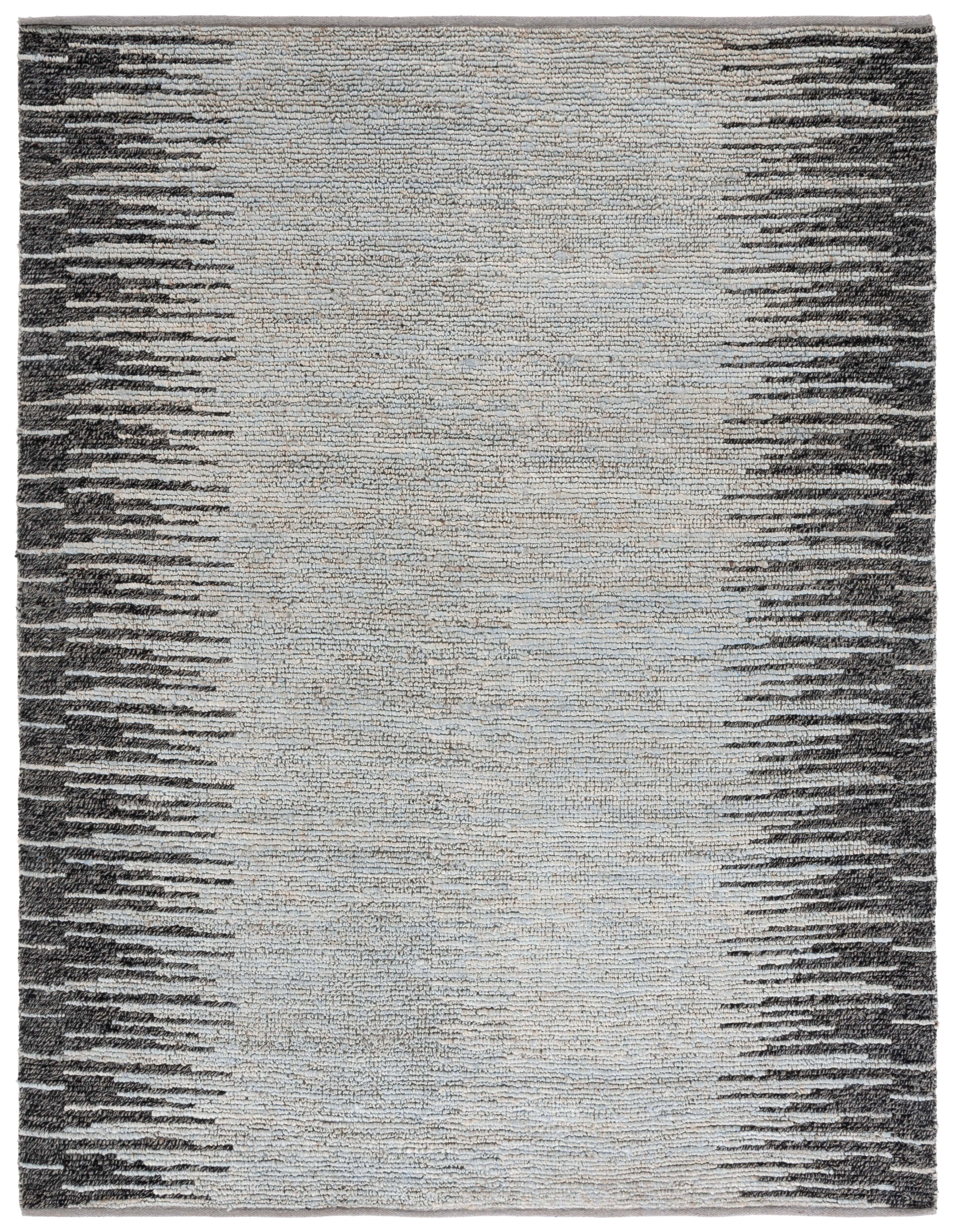 SAFAVIEH Natural Fiber Jake Abstract Area Rug, Light Blue/Black, 8' x 10'
