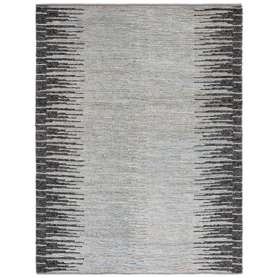 SAFAVIEH Natural Fiber Jake Abstract Area Rug, Light Blue/Black, 8' x 10'