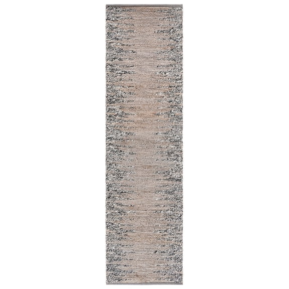 SAFAVIEH Natural Fiber Jake Abstract Runner Rug, Grey/Black, 2'3" x 8'