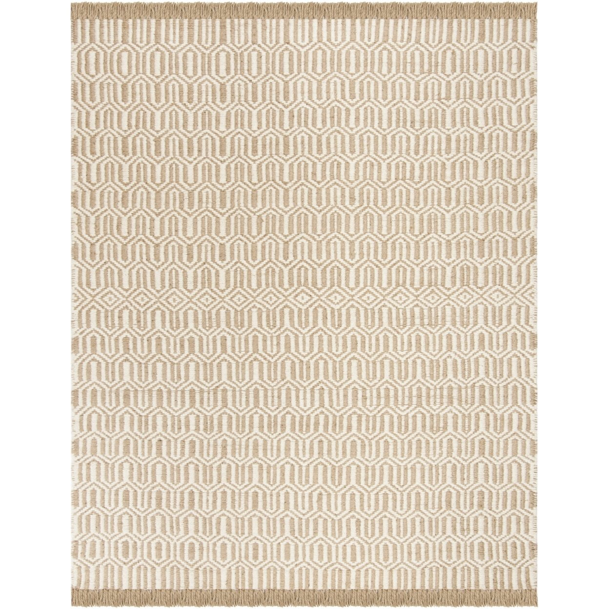 SAFAVIEH Natural Fiber Jakov Geometric Area Rug, Natural/Ivory, 2'3" x 4'