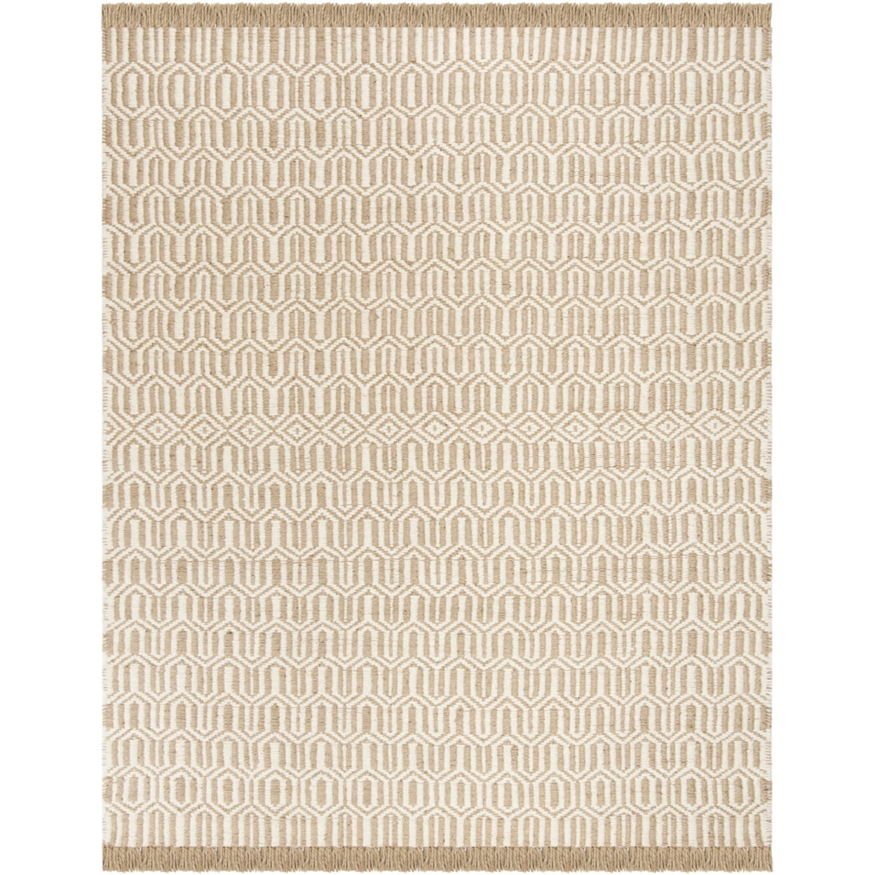 SAFAVIEH Natural Fiber Jakov Geometric Jute Area Rug, Natural/Ivory, 2' x 3'