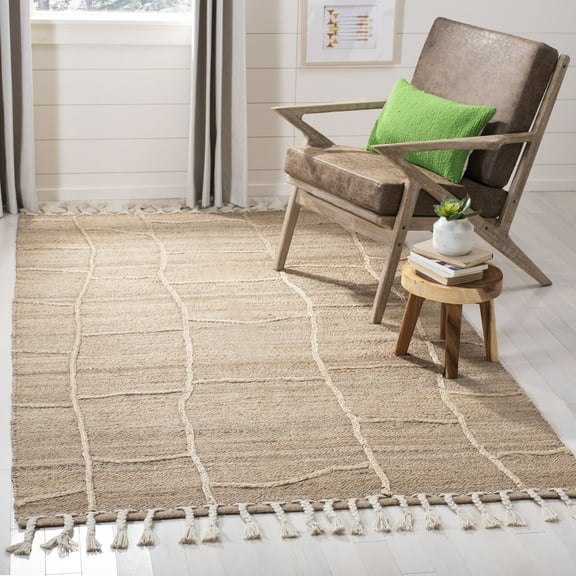 SAFAVIEH Natural Fiber Jamaar Geometric Jute Area Rug, Natural, 5' x 8'