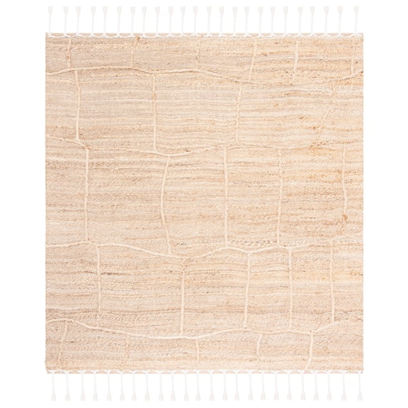 SAFAVIEH Natural Fiber Jamaar Geometric Jute Area Rug, Natural, 6' x 6' Square