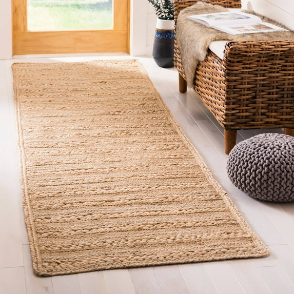 SAFAVIEH Natural Fiber Jancis Braided Jute Runner Rug, Natural, 2'6" x 8'