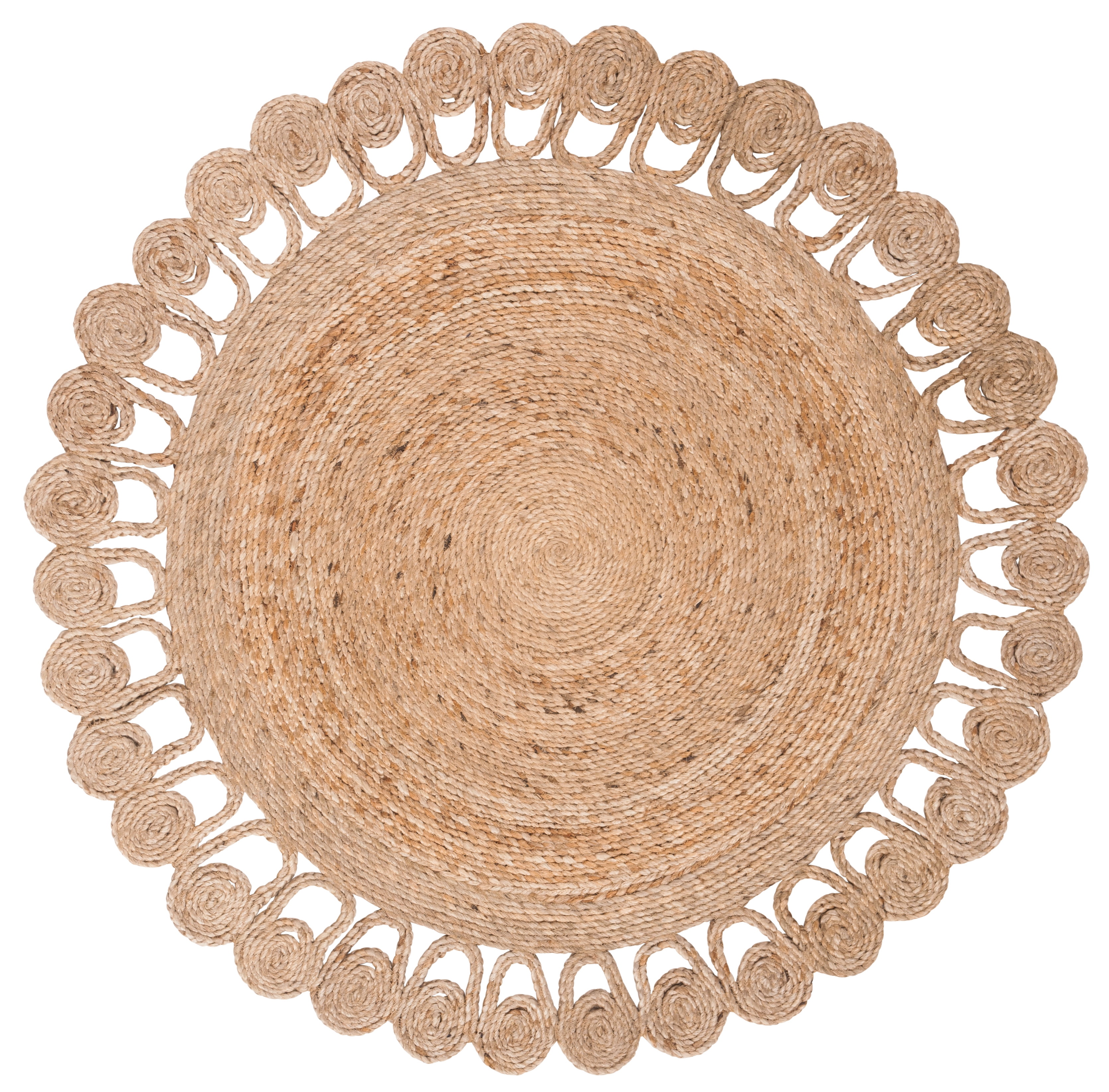 SAFAVIEH Natural Fiber Jeanette Geometric Area Rug, Natural, 4' x 4' Round