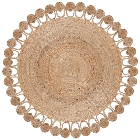 SAFAVIEH Natural Fiber Jeanette Geometric Area Rug, Natural, 5' x 5' Round