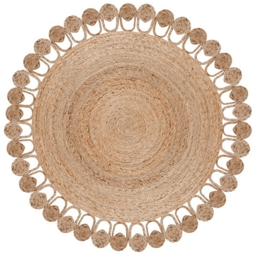 SAFAVIEH Natural Fiber Jeanette Geometric Area Rug, Natural, 8' x 8' Round