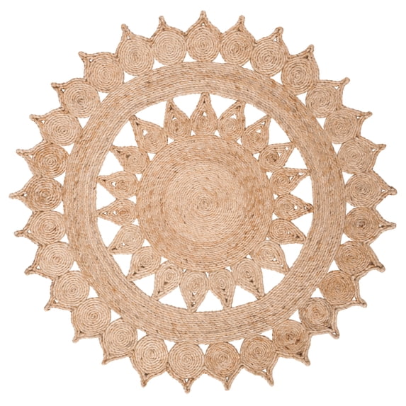 SAFAVIEH Natural Fiber Jennifer Geometric Area Rug, Natural, 4' x 4' Round