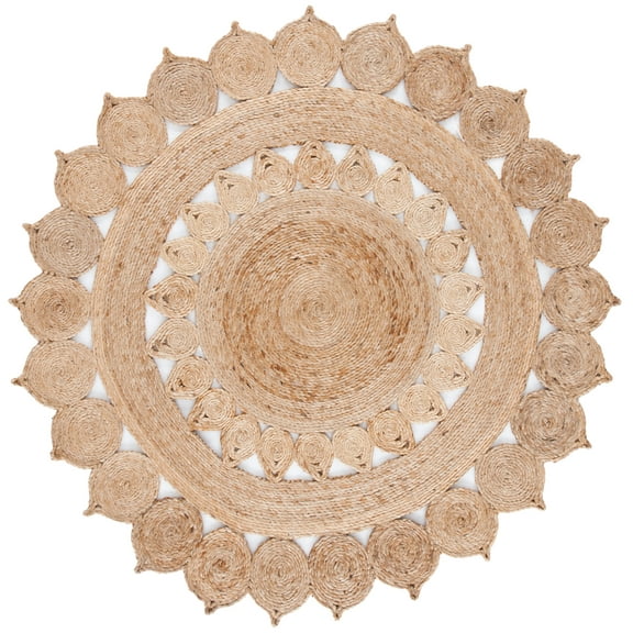 SAFAVIEH Natural Fiber Jennifer Geometric Area Rug, Natural, 7' x 7' Round