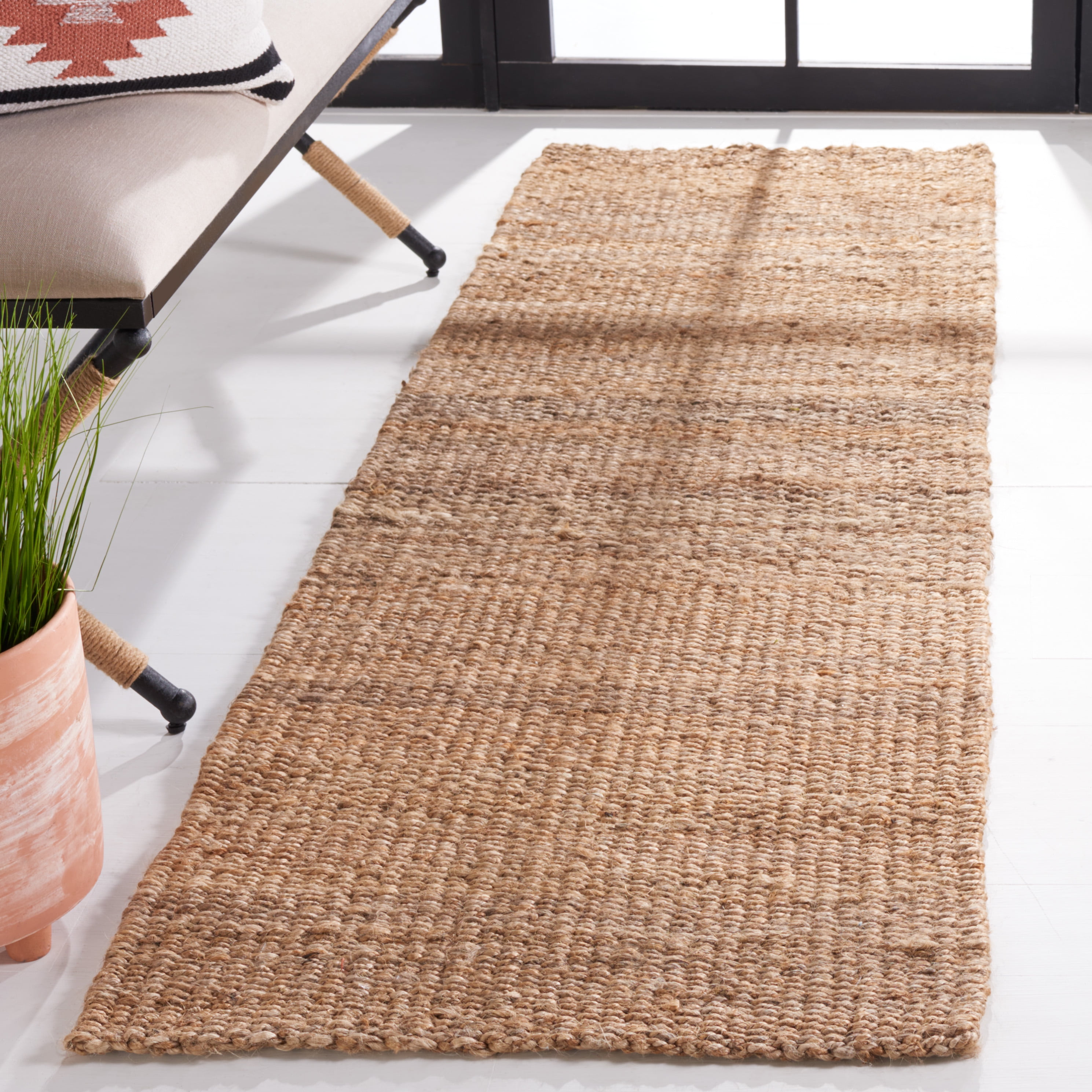 SAFAVIEH Natural Fiber Jerald Braided Jute Runner Rug, Natural, 2'3