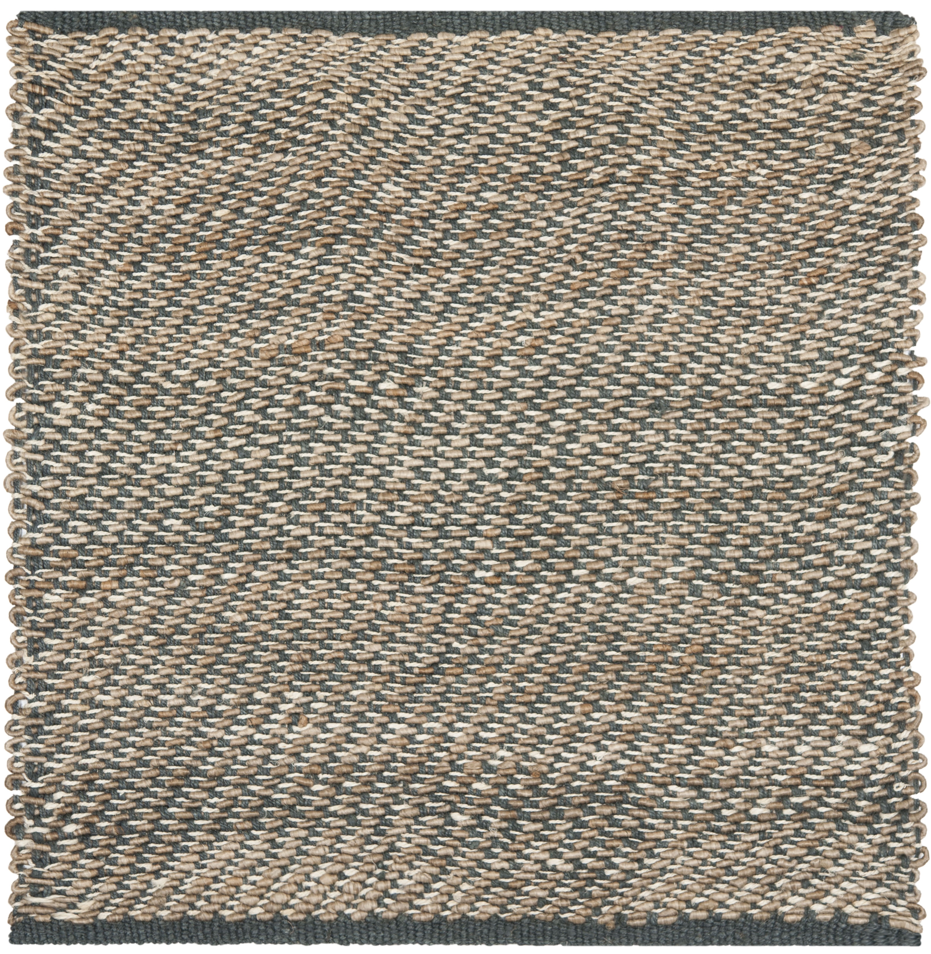 Hand-Knotted Blue Natural Square Jute 6' Area Rug