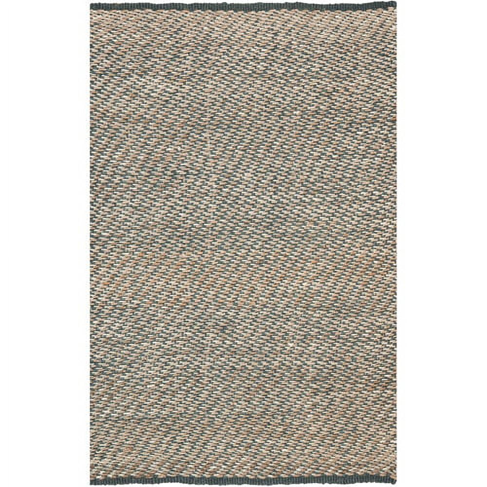 Hand-Knotted Coastal Charm Blue & Natural Jute 9' x 12' Area Rug