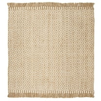 SAFAVIEH Natural Fiber Johanna Geometric Area Rug, Natural/Ivory, 7' x 7' Square
