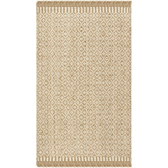 SAFAVIEH Natural Fiber Johanna Geometric Jute Area Rug, Natural/Ivory, 5' x 8'